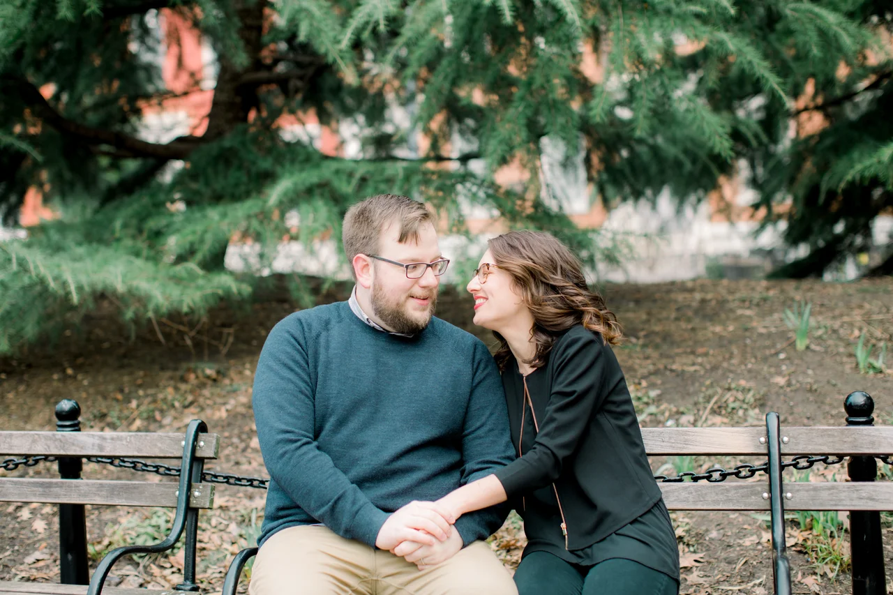 Professional photoshoot at Washington Square Park