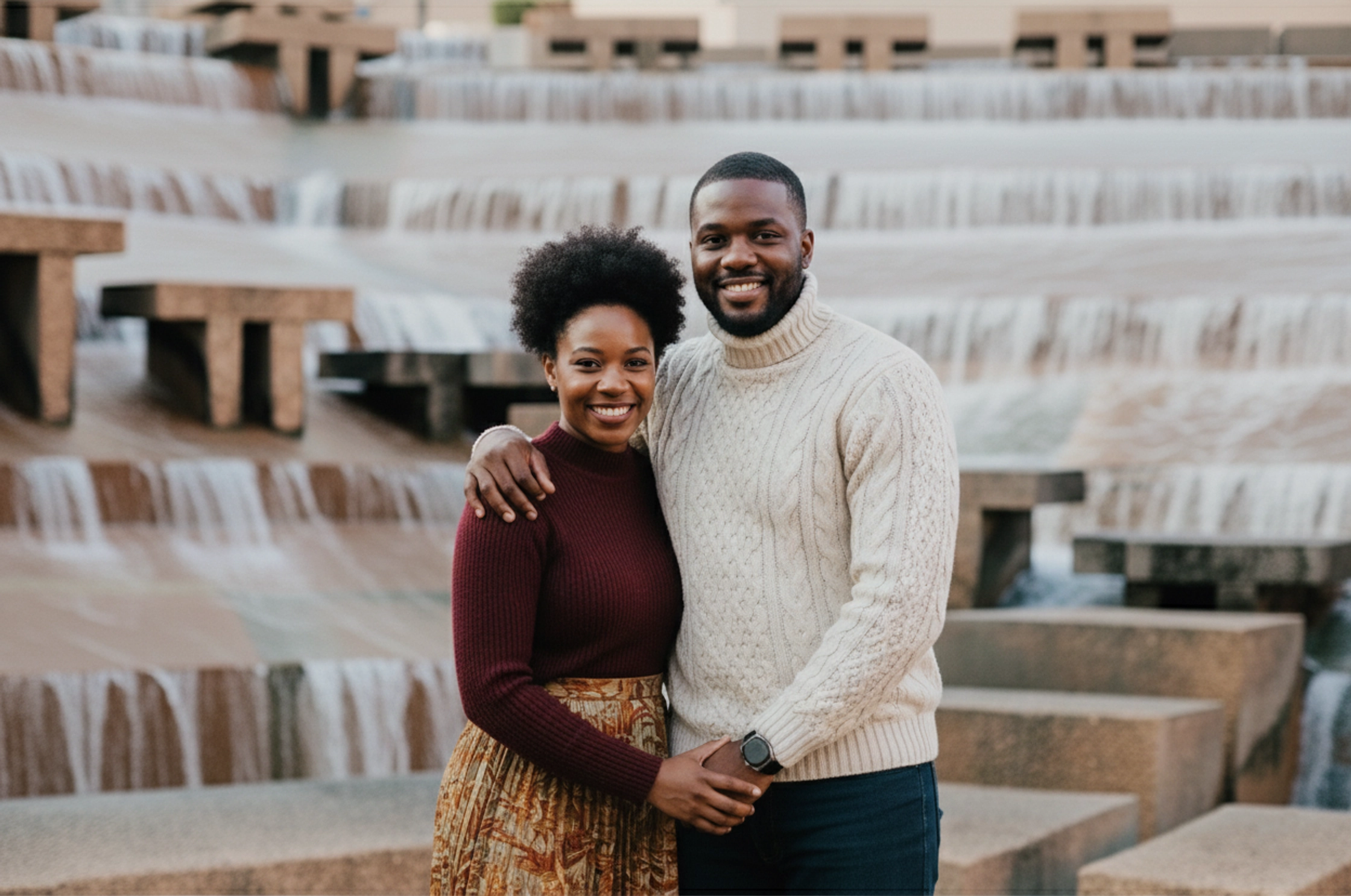 Couple in Forth Worth Water Park