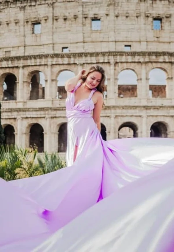 Professional photoshoot with a flying dress photo 2